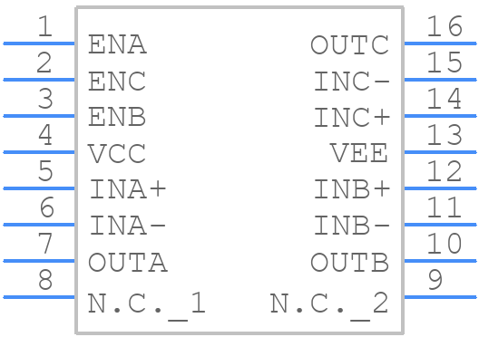 MAX4018EEE+T - Analog Devices - PCB symbol