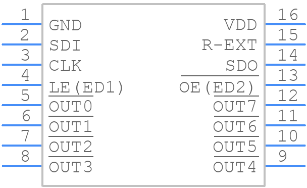 TLC5917IDRG4 - Texas Instruments - PCB symbol