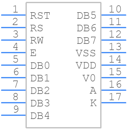 NHD-C0220BA-FSW-FTW-3V3 - Newhaven Display - PCB symbol