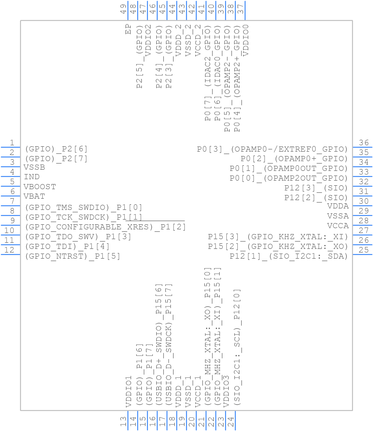 CY8C3445LTI-078 - Infineon - PCB symbol
