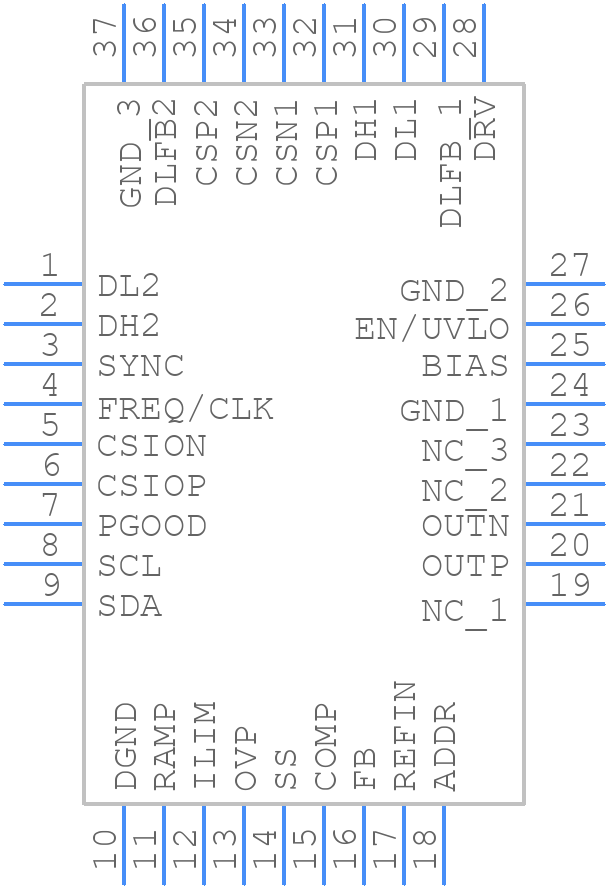 MAX15258ATX+T - Analog Devices - PCB symbol