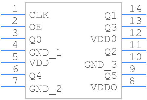 PI6C49X0206TLIE - Diodes Incorporated - PCB symbol