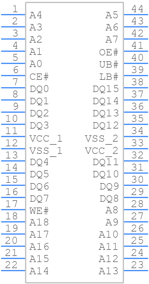 AS6C8016B-45ZIN - Alliance Memory - PCB symbol