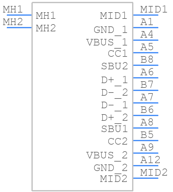 CX90BW-16P - Hirose - PCB symbol