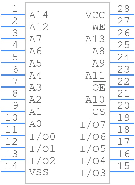 HM62256LP-15 - HITACHI - PCB symbol