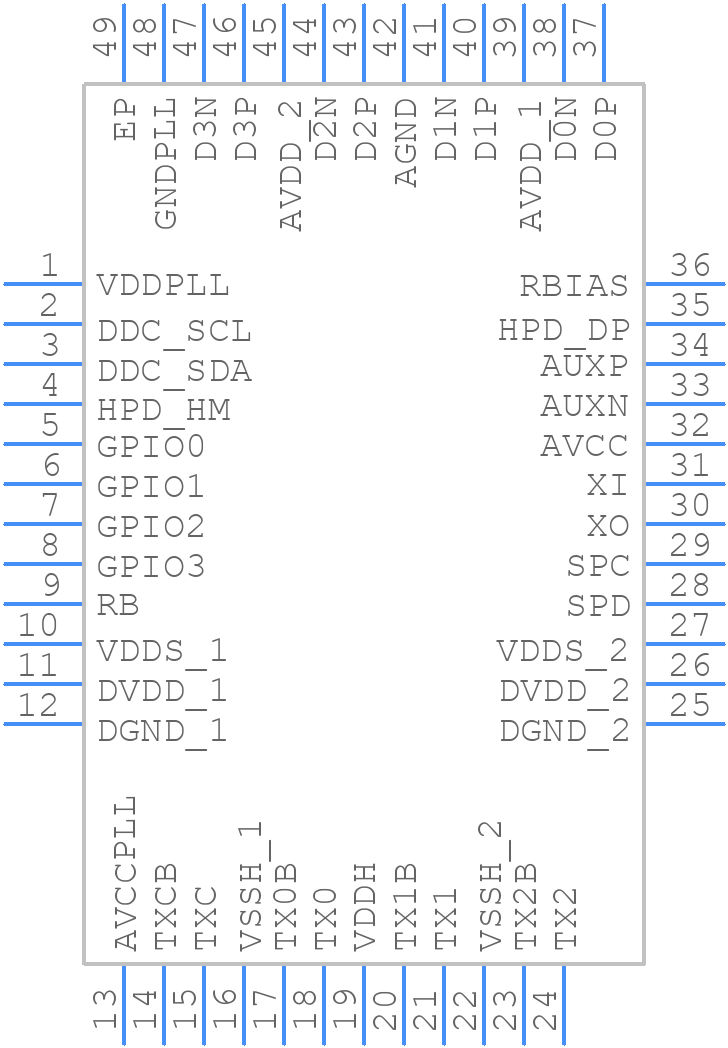 CH7525A-BF - Chrontel - PCB symbol