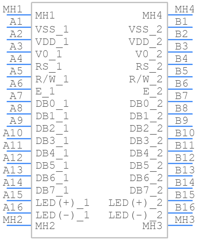 AMC1602AR-B-Y6WFDY - Orient Display - PCB symbol