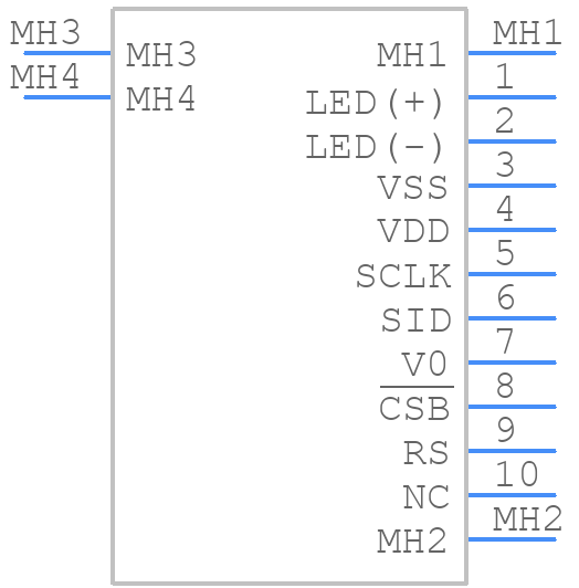 AMC1602AR-B-Y6WFDY-SPI - Orient Display - PCB symbol