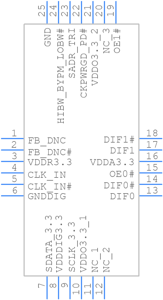 9DBL0242CKILFT - Renesas Electronics - PCB symbol