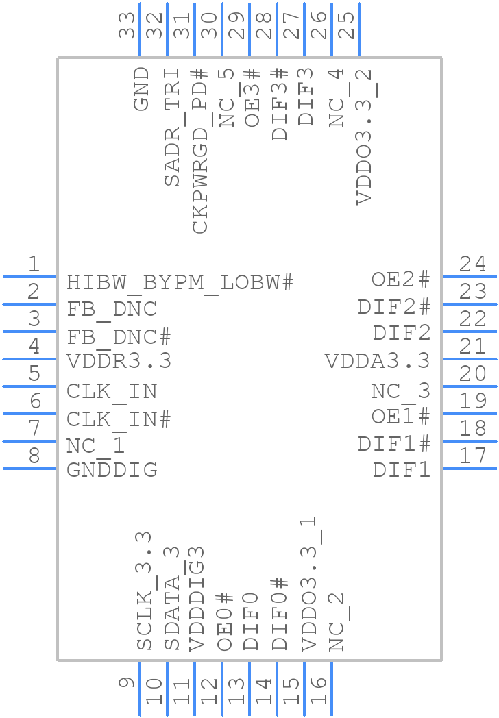 9DBL0442CKILFT - Renesas Electronics - PCB symbol
