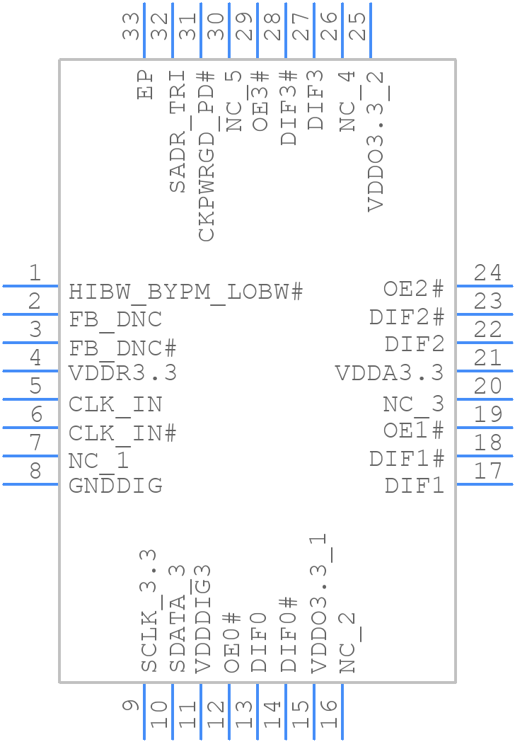 9DBL0442CKILF - Renesas Electronics - PCB symbol