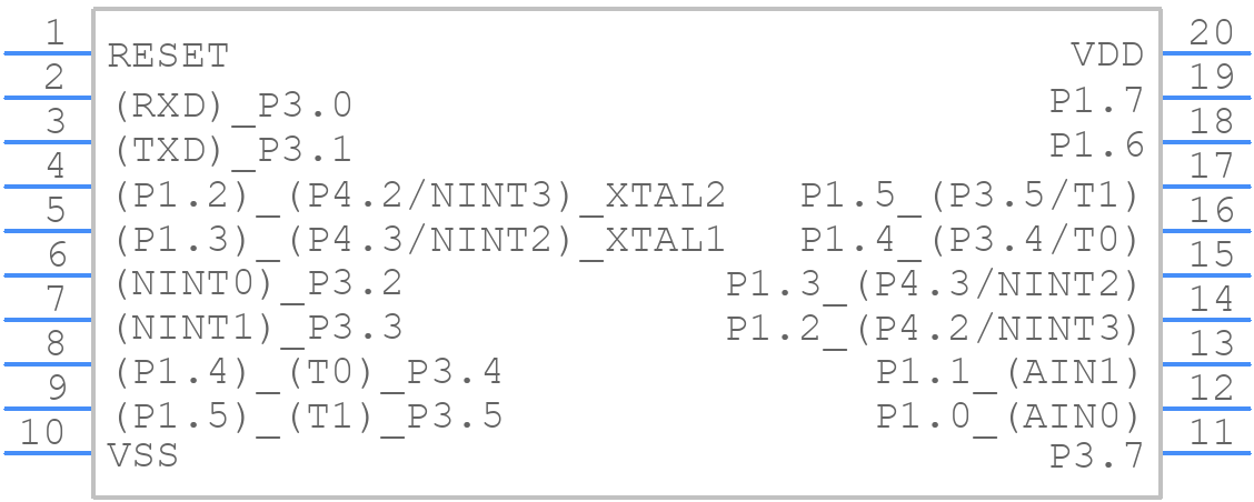 MG87FE2051AS20 - Megawin - PCB symbol