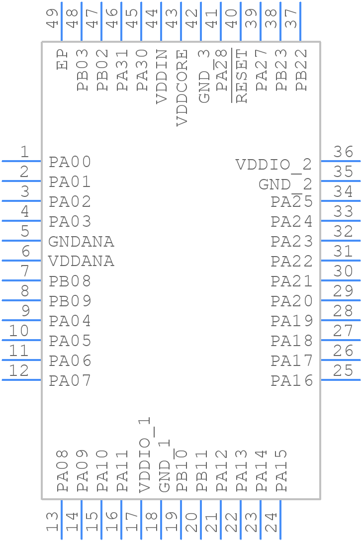 ATSAMC21G17A-MZTVAO - Microchip - PCB symbol
