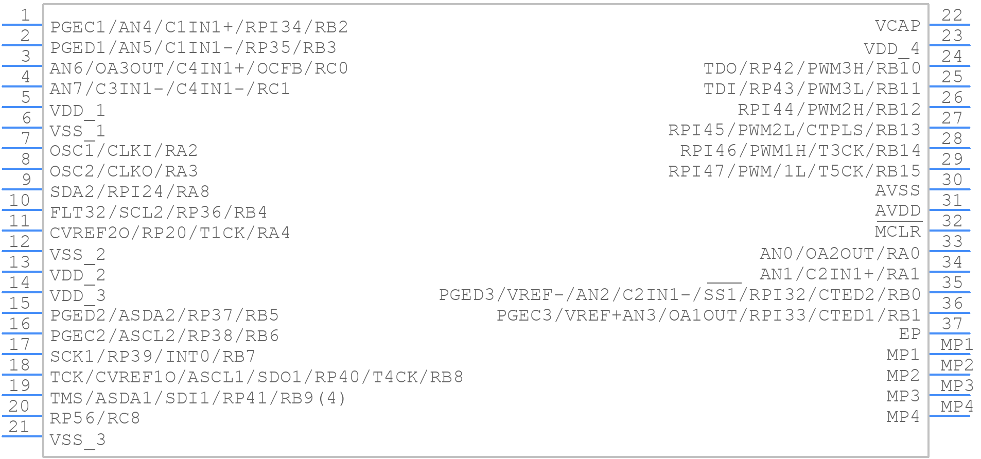 PIC24EP32MC203-I/M5 - Microchip - PCB symbol