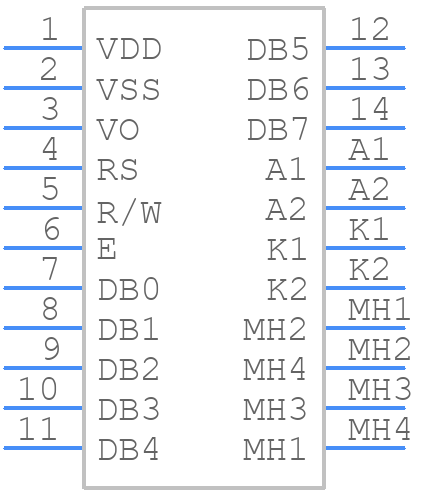 SC1602B - Sunlike Display - PCB symbol