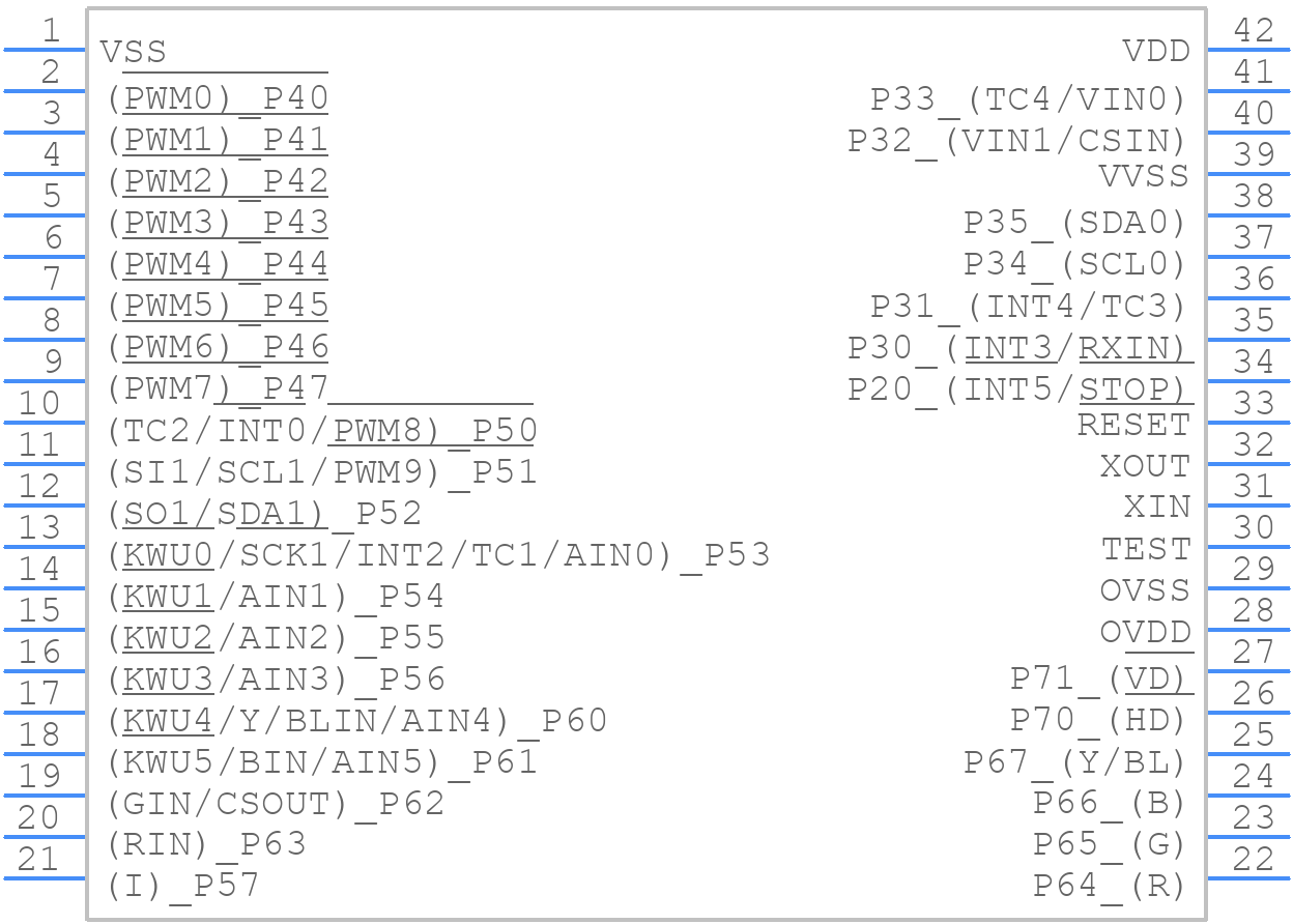 TMP88PS38N - Toshiba - PCB symbol