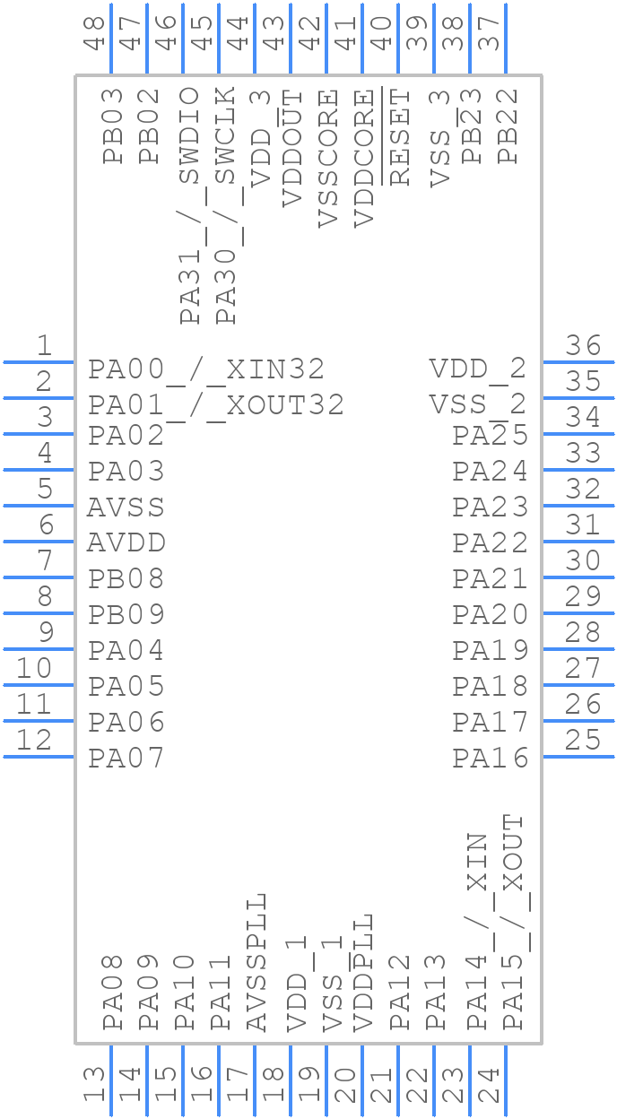 PIC32CM5164LE00048T-I/Y8X - Microchip - PCB symbol