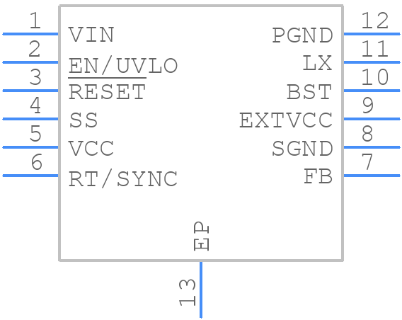 MAX17571ATC+T - Analog Devices - PCB symbol