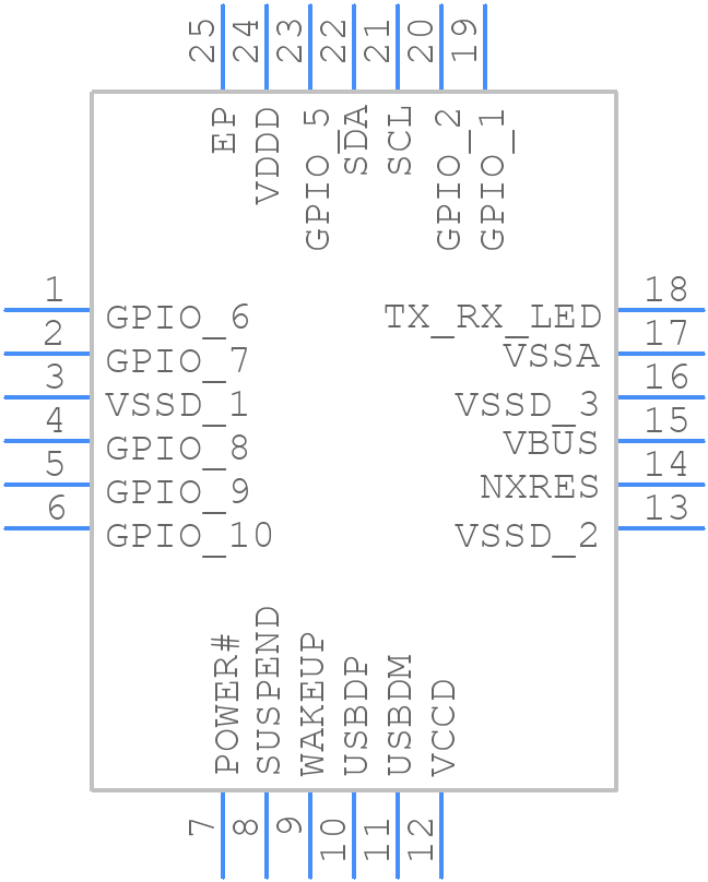 CY7C65216-24LTXI - Infineon - PCB symbol