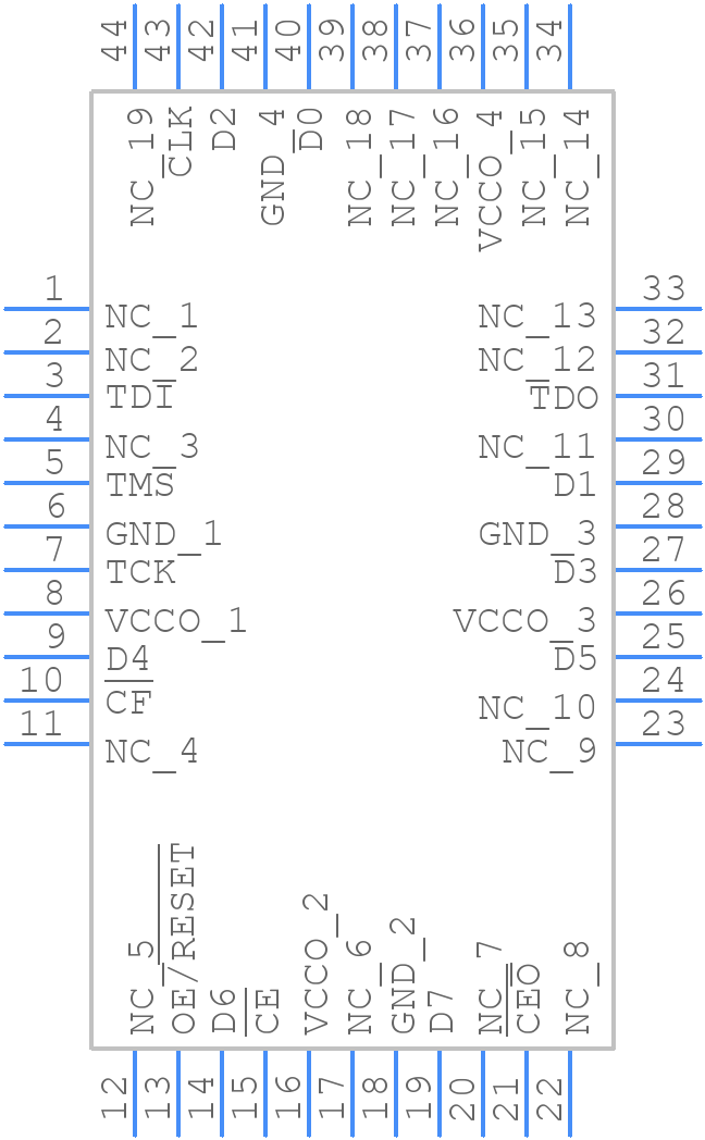 XC18V04-VQ44I - AMD - PCB symbol