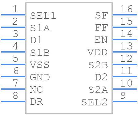 TMUX7436FPWR - Texas Instruments - PCB symbol