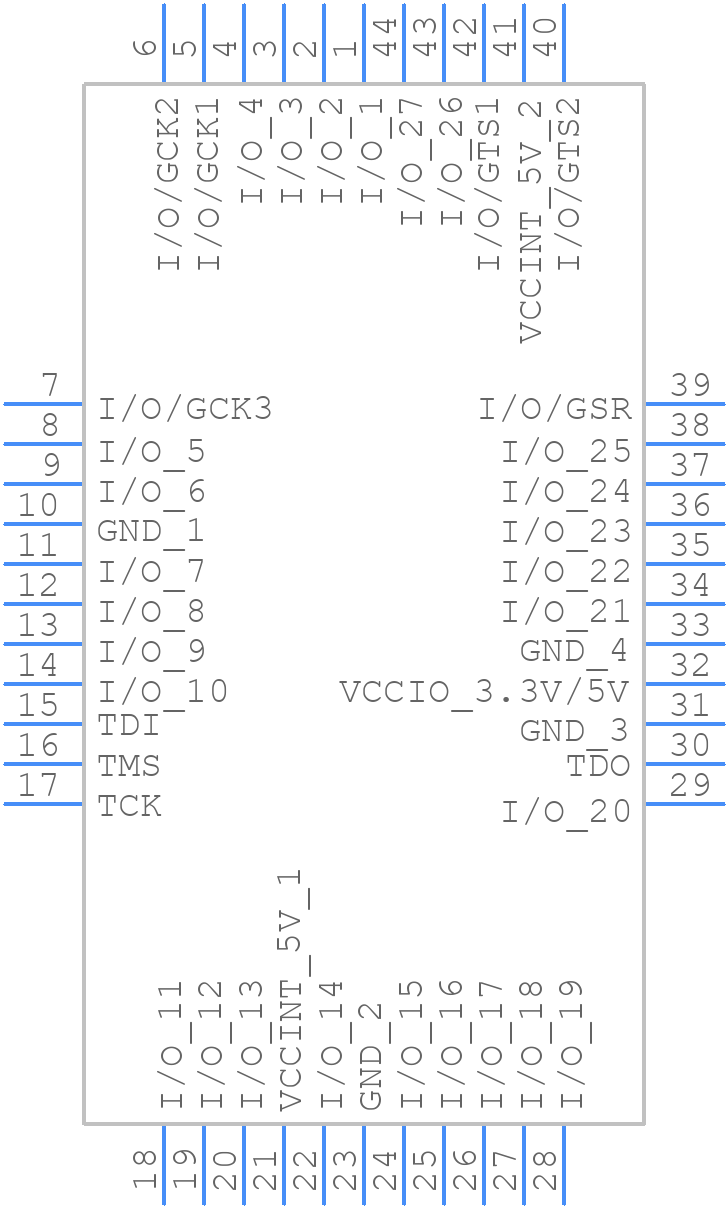 XC9572-10PC44C - AMD - PCB symbol