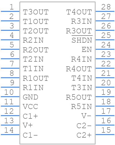 MAX213CWI+T - Analog Devices - PCB symbol