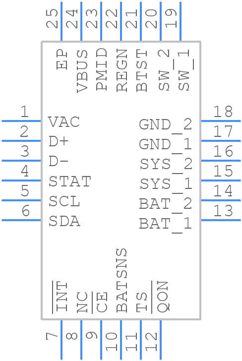 BQ25611D - Texas Instruments - PCB symbol