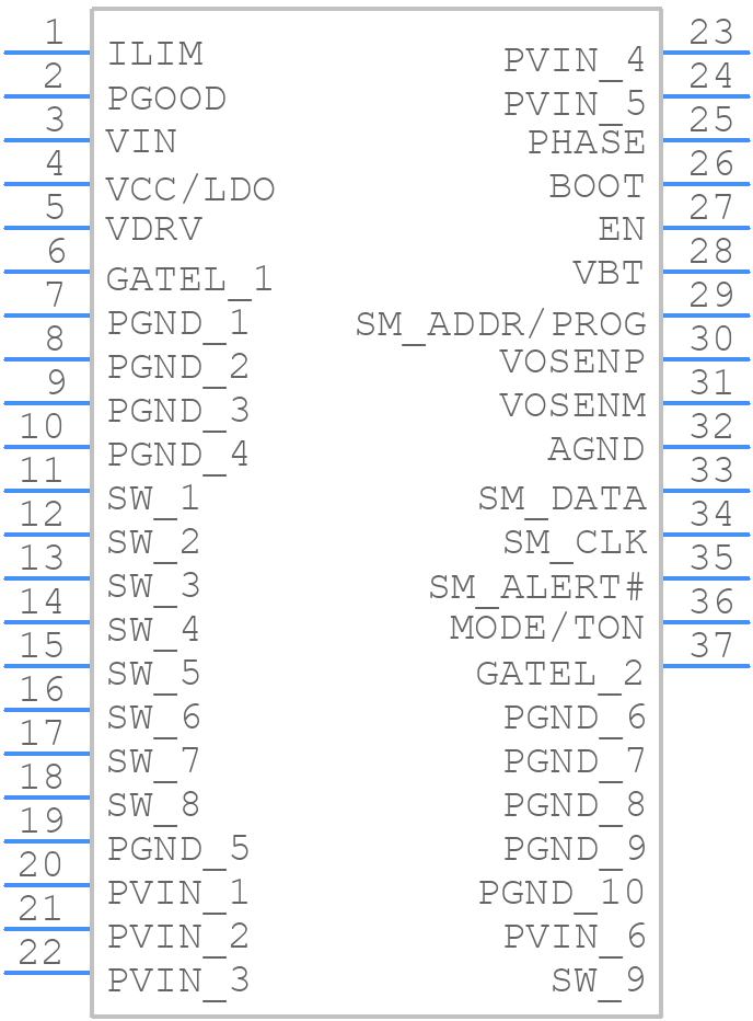 TDA387400000AUMA1 - Infineon - PCB symbol