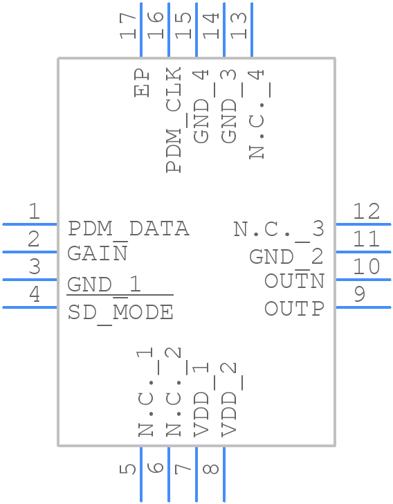 MAX98358ETE+T - Analog Devices - PCB symbol