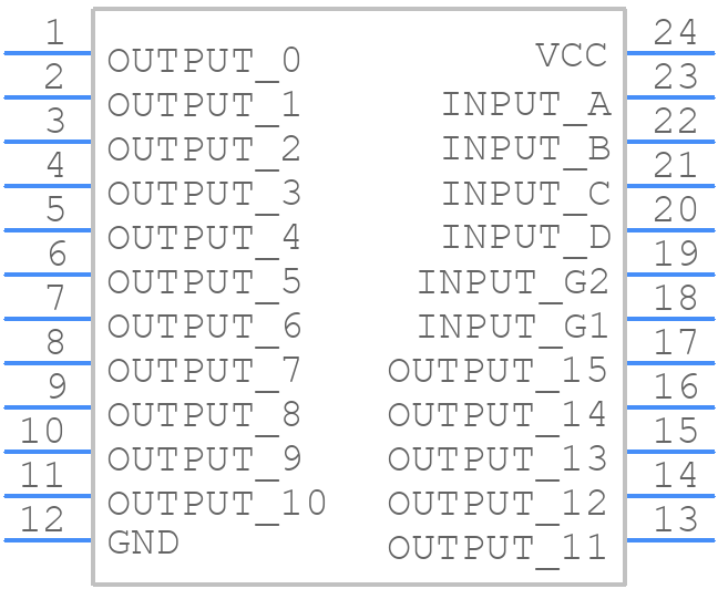 DM74154N - Texas Instruments - PCB symbol