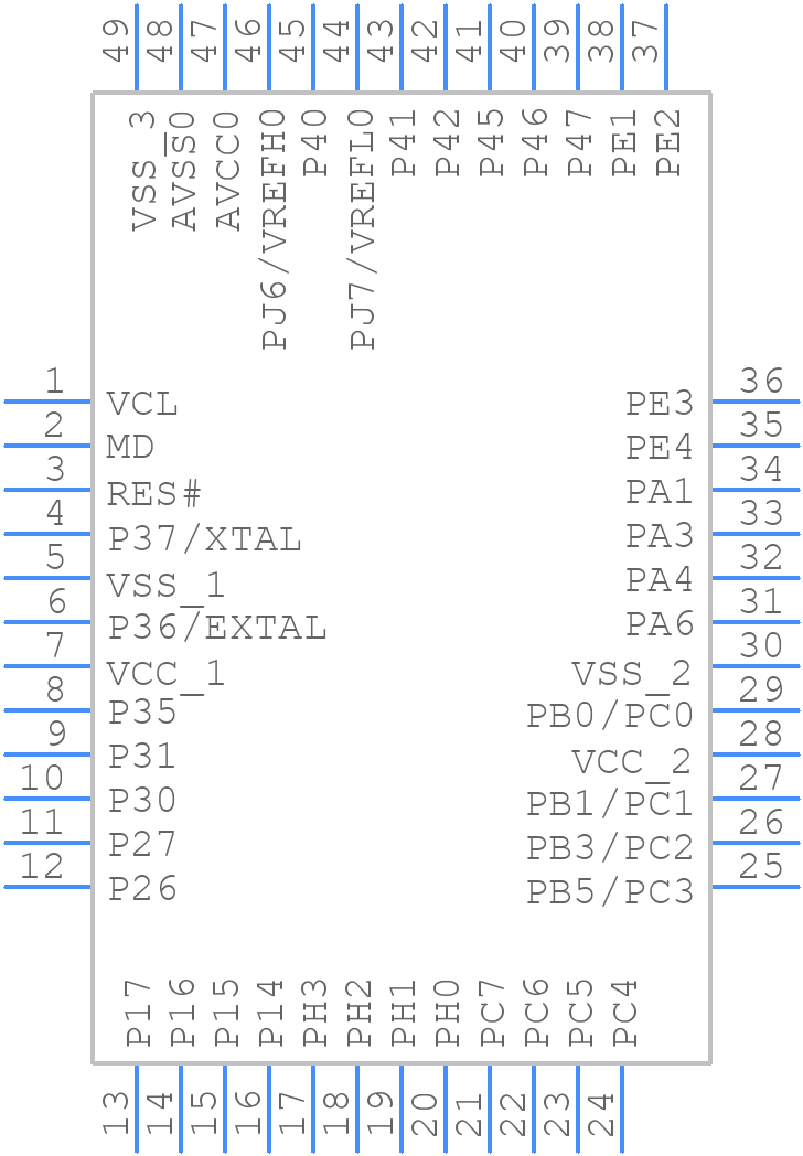 R5F51303ADNE#00 - Renesas Electronics - PCB symbol