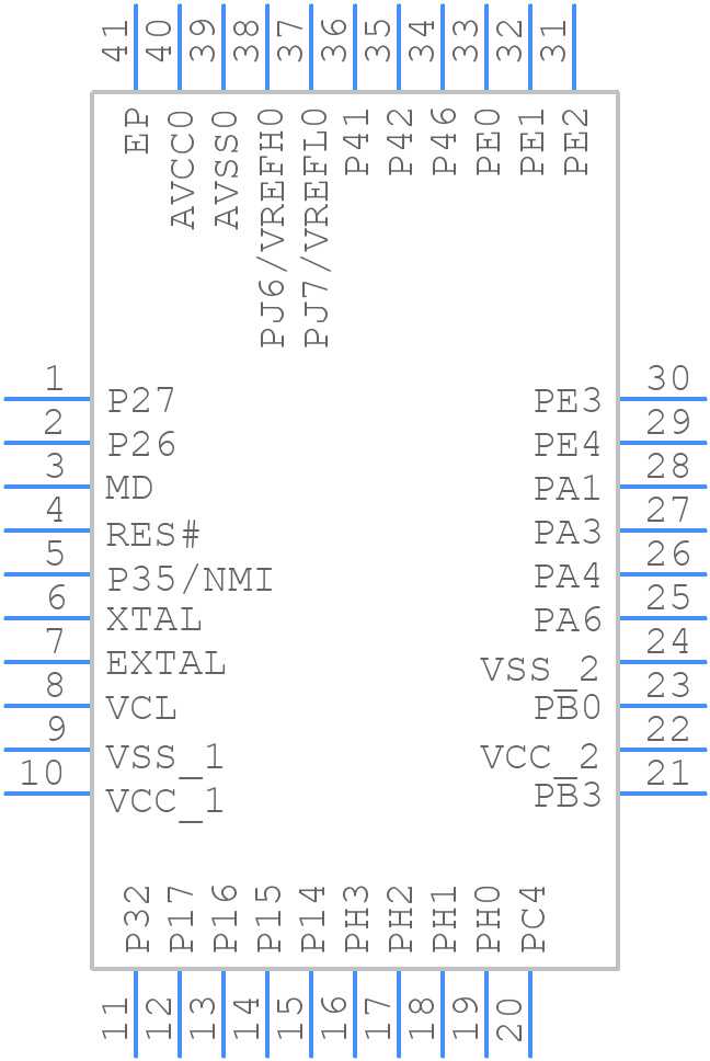 R5F51101ADNF#00 - Renesas Electronics - PCB symbol