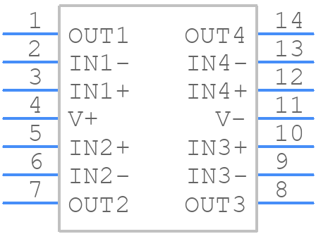TLV9004IDYYR - Texas Instruments - PCB symbol