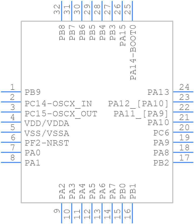 STM32C031K6T7 - STMicroelectronics - PCB symbol