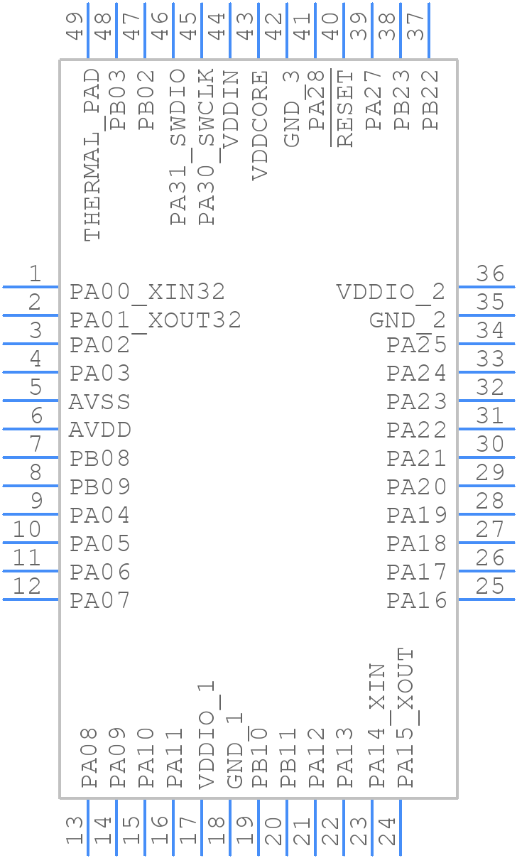 PIC32CM5164JH01048-I/U5B - Microchip - PCB symbol