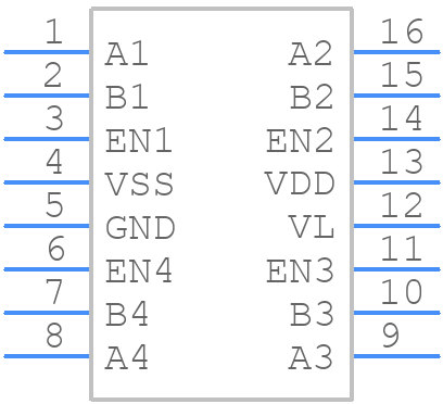 MAX14757EUE+T - Analog Devices - PCB symbol