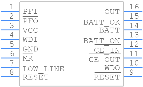 MAX807LCPE+ - Analog Devices - PCB symbol