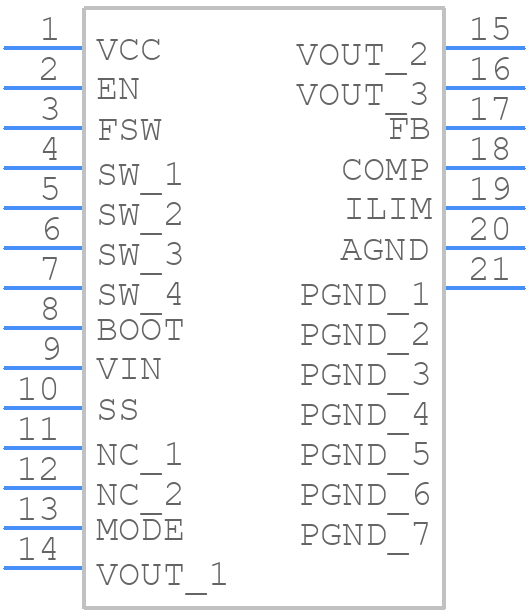 TPS61088QRHLTQ1 - Texas Instruments - PCB symbol