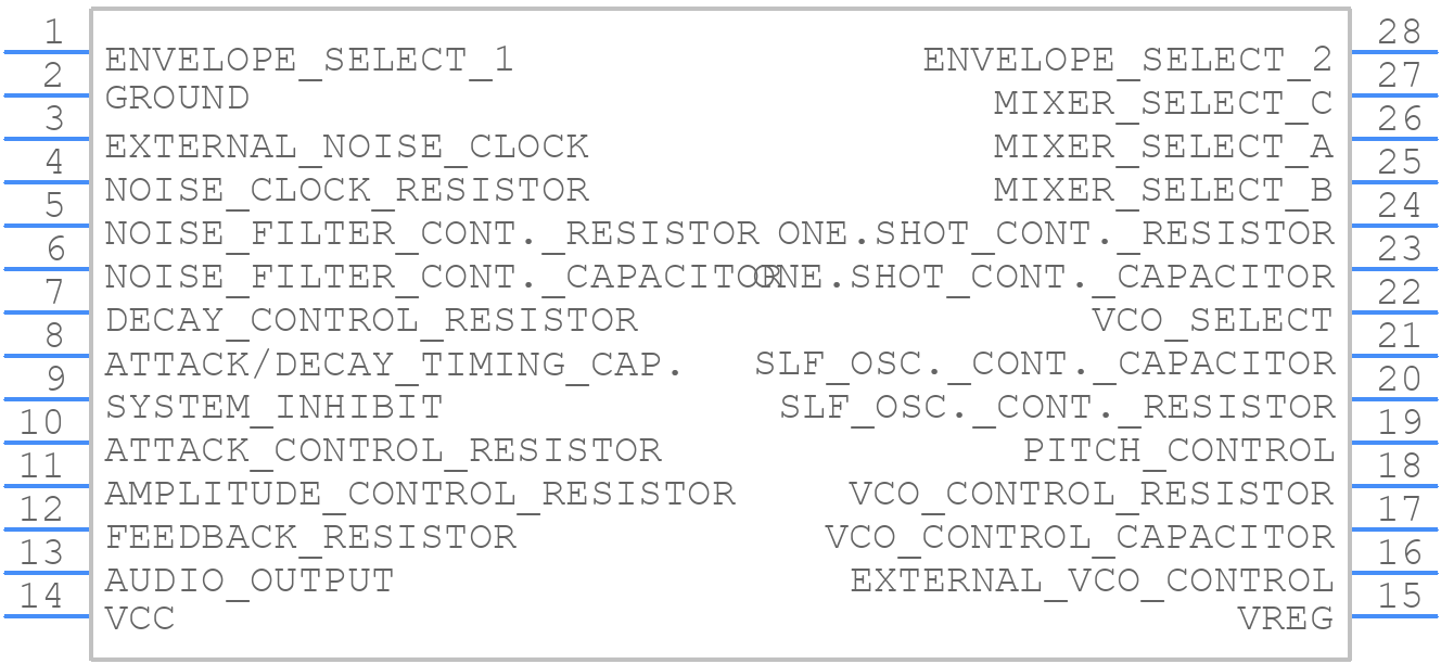 SN76477N - Texas Instruments - PCB symbol