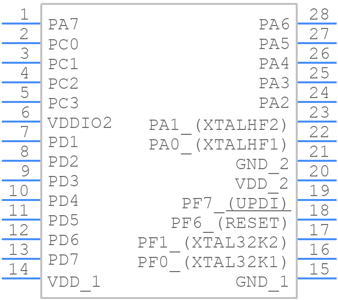 AVR32DD28-I/SP - Microchip - PCB symbol