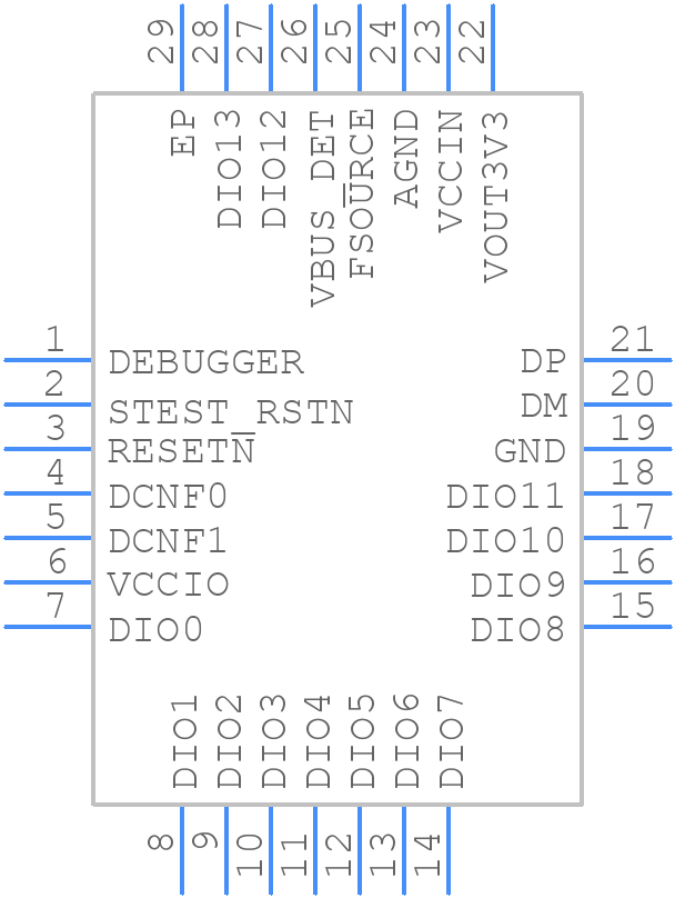 FT260Q - FTDI Chip - PCB symbol