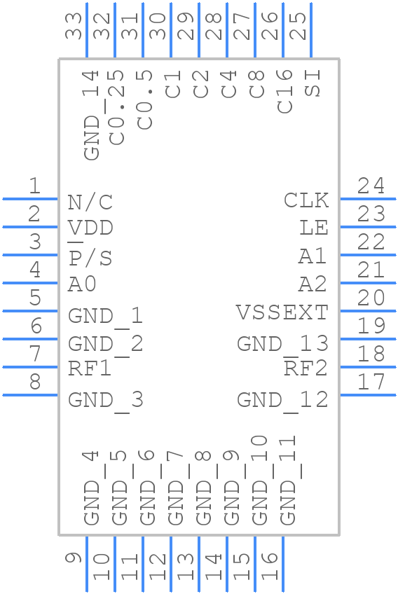 PE43704MLCA-Z - Peregrine Semiconductor - PCB symbol