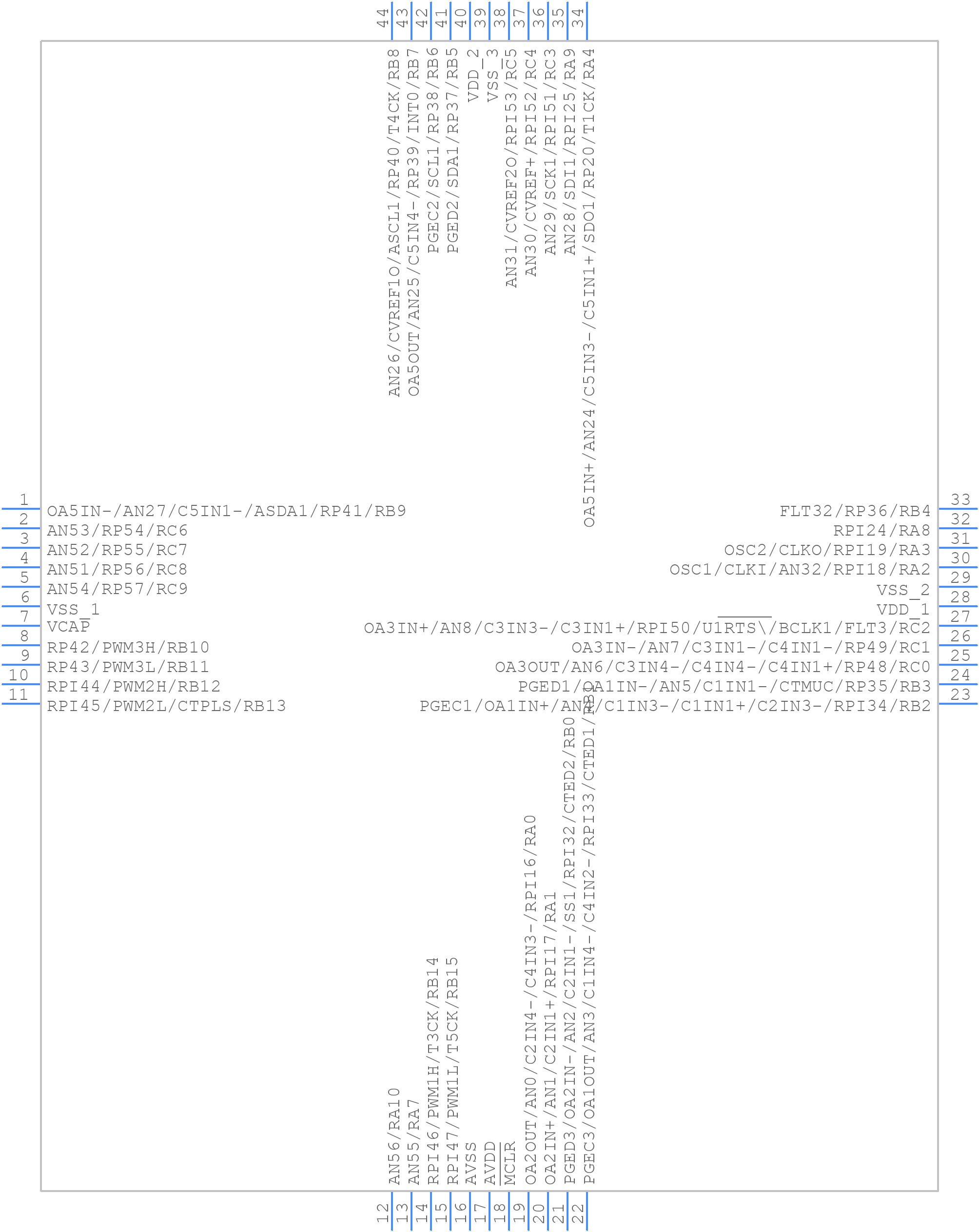 DSPIC33EV128GM004-I/PT - Microchip - PCB symbol