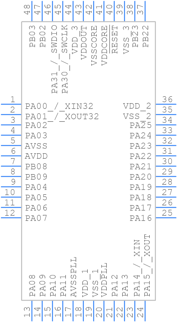 PIC32CM2532LS00048-I/Y8X - Microchip - PCB symbol