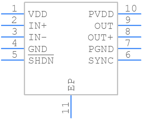MAX9700DETB+T - Analog Devices - PCB symbol