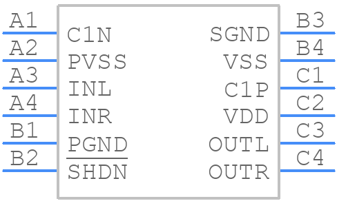 MAX9725CETC+ - Analog Devices - PCB symbol
