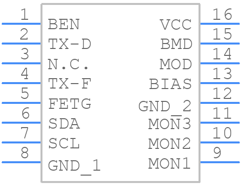 DS1863E+ - Analog Devices - PCB symbol