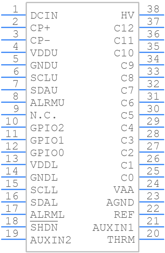 MAX11068GUU/V+T - Analog Devices - PCB symbol