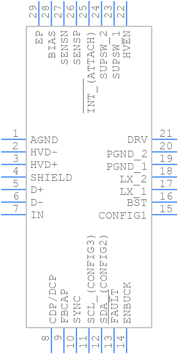 MAX20038ATID/V+T - Analog Devices - PCB symbol